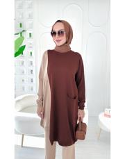 arven merserize triko salaş tunik kahve 2