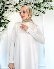 yaka kollar fırfır taş düğmeli merserize elbise taş 3