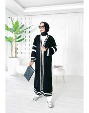 saç örgü triko hırka siyah