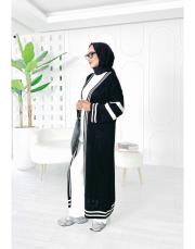 saç örgü triko hırka siyah 2