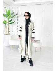 saç örgü triko hırka ekru 2