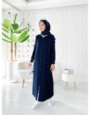 düğmeli merserize ferace hırka lacivert