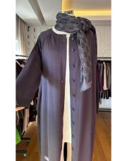 düğmeli merserize ferace hırka antrasit 2