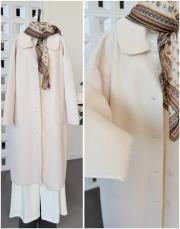 santa tay tüğü oversize kap krem