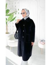 santa tay tüğü oversize kap siyah 2