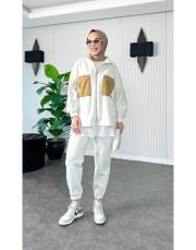 paraşüt cepli şardonlu takım krem 2