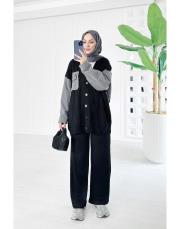 kot garnili hırka siyah 2