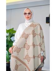 cc ithal çift taraflı omuz şalı latte 2