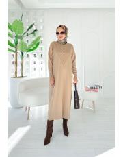 neva merserize standart elbise bej