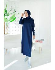 neva merserize standart elbise lacivert 3