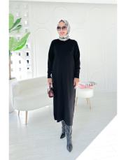 neva merserize standart elbise siyah