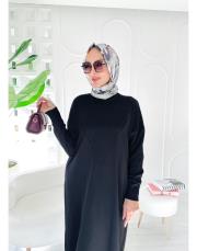 neva merserize standart elbise siyah 2