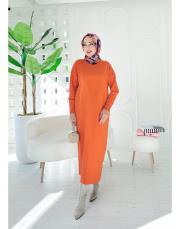 neva merserize standart elbise turuncu