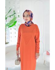 neva merserize standart elbise turuncu 2