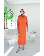 neva merserize standart elbise turuncu 3