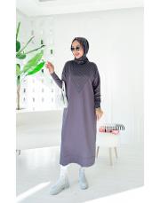 neva merserize standart elbise antrasit