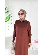 neva merserize standart elbise kahve 2