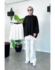 içlik piliseli etek ekru 2