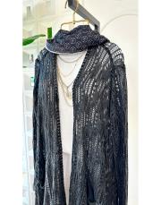 pamuk ip triko dantel hırka siyah 2