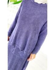 jade file örgü pamuk triko etekli takım lila 4