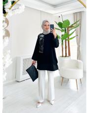 omuz zincir detaylı iki ip tunik siyah 2