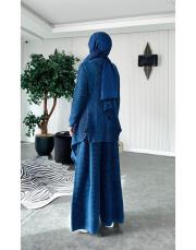 %100 pamuk üçlü triko takım lacivert 4