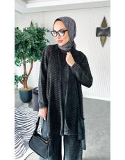 %100 pamuk üçlü triko takım siyah 2