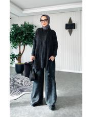 %100 pamuk üçlü triko takım siyah 4