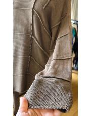 asimetrik %100 pamuk ip  bluz tunik kahve 2