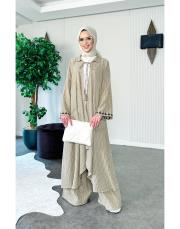 hayat ağacı nakışlı tasarım takım bej 3