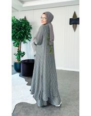 hayat ağacı nakışlı tasarım takım antrasit 2