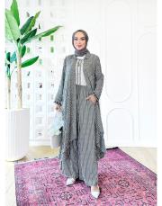 hayat ağacı nakışlı tasarım takım antrasit 4