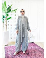 hayat ağacı nakışlı tasarım takım gri 2