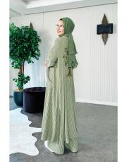 hayat ağacı nakışlı tasarım takım haki