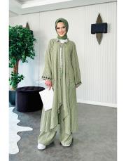 hayat ağacı nakışlı tasarım takım haki 2