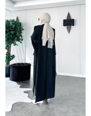 arya şal yaka uzun kap siyah 2