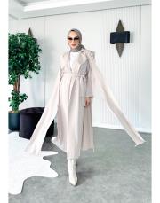 arya şal yaka uzun kap taş