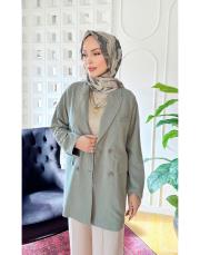 tencel yıkamalı oversıze ceket haki 2