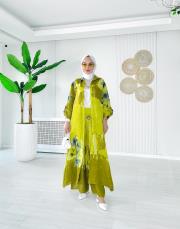 ithal kaşvi keten takım yağyeşili