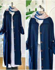 kırınkıl tahta düğme kap lacivert