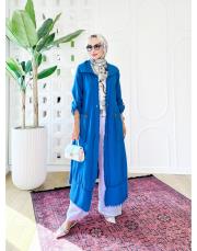 melina tahta düğmeli kap mavi 2