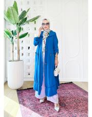 melina tahta düğmeli kap mavi 3