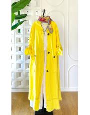 melina tahta düğmeli kap sarı