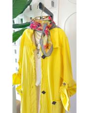 melina tahta düğmeli kap sarı 3