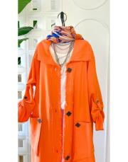 melina tahta düğmeli kap turuncu 3