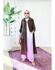 melina tahta düğmeli kap kahve 3