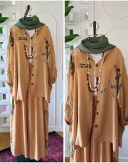 jasmin ithal  tencel takım latte