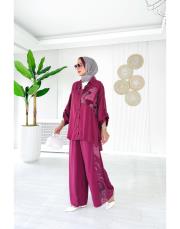 jasmin ithal  tencel takım mürdüm 3