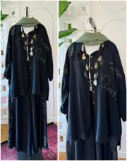 jasmin ithal  tencel takım siyah