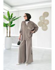 jasmin ithal  tencel takım vizon